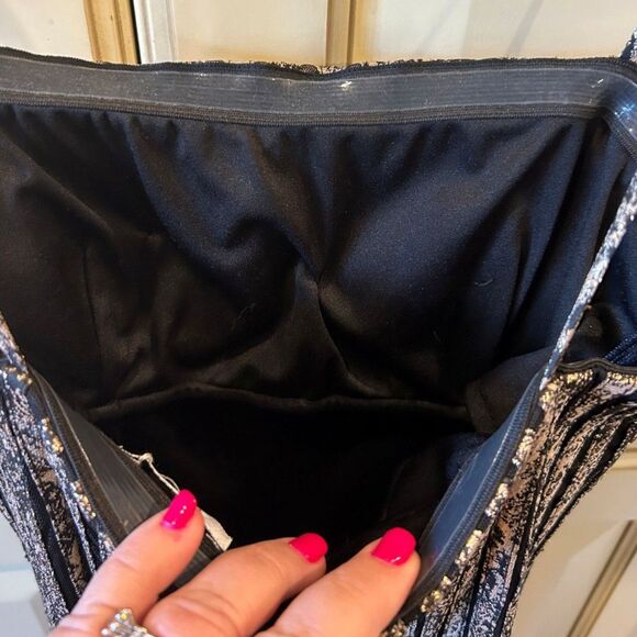 Cache Vintage Black Dress with Gold Contrast - Size 2 - Picture 5 of 6